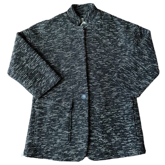 Anthropologie Elevenses Black Motif Minka one button pockets Jacket size medium - Picture 3 of 16